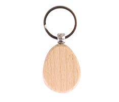 Drop Shaped Wooden Keychain