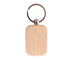 Rounded Rectangle Shape Wooden Keychain