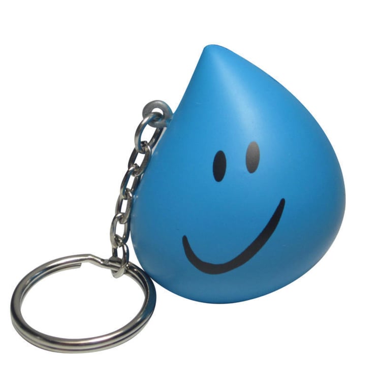 Water Drop Shaped Soft Stress Reliever Keychain