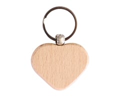 Wooden Heart Shape Keychain