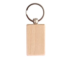 Wooden Rectangle Design Keychain