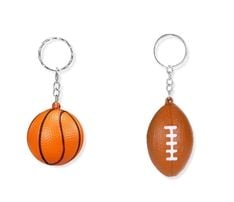 Basketball and Rugbyball Shaped Stress Reliever Keychain