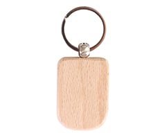 Wooden Shield Shape Keychain