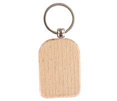 Arched Rectangle Wooden Keychain