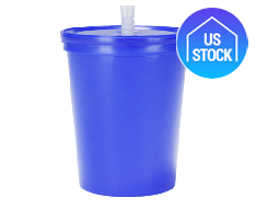 Plastic Stadium Splash Cups with Lid and Straw, 16 oz.