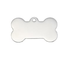 Silver Bone Shaped Brass Pet Tag