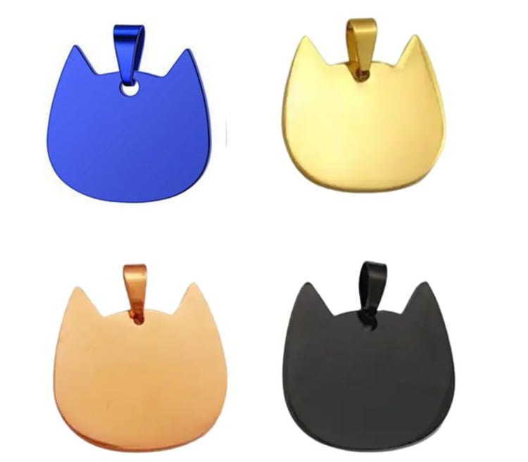 Cat Shaped Stainless Steel Pet Tag