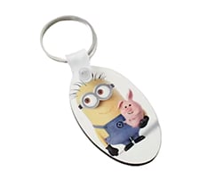 Oval Shape MDF Keychain