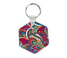 Hexagon Shape MDF Keychain