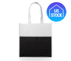 Two Tone Quilted Pocket Tote Bag
