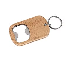 2-in-1 Wooden Bottle Opener Keychain
