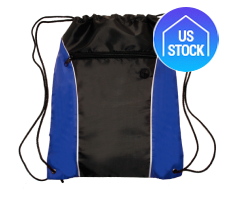 Two Tone Drawstring Backpack with Earphone Eyelet