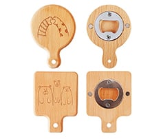 Wooden Handle Bottle Opener With Magnet