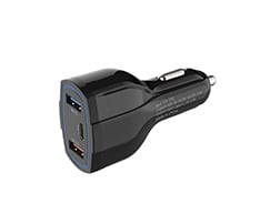 3 Ports USB + Type-C Car Charger, 35W