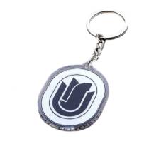 Oval Transparent Acrylic Keychain