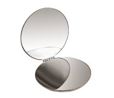 Round Stainless Steel Foldable Compact Makeup Mirror