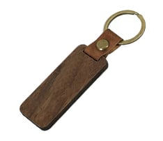 Wooden Rounded Rectangle Keychain