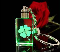 Cuboid Shaped LED Light Crystal Keychain