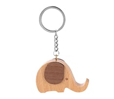 Wooden Elephant Shaped Keychain