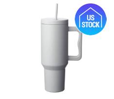 Stainless Steel Tumbler with Handle and Straw, 40 oz.