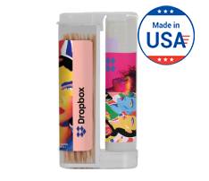 SPF 15 Lip Balm with Wooden Toothpick in a Flip-Top Container