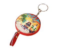 Round Leather Tape Measure Keychain, 60 inches