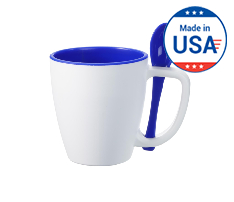 Double Wall Insulated Mug with Spoon, 14 oz.