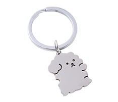Dog Shape Stainless Steel Keychain