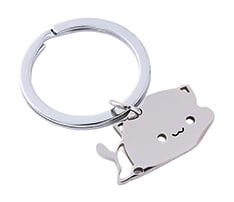 Cat Shape Stainless Steel Keychain