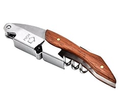 Corkscrew and Bottle Opener with Serrated Knife