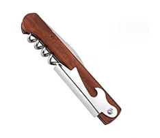 Wooden Wine and Bottle Opener with Knife