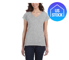 Ladies Preshrunk Cotton V-Neck T-Shirt