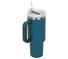 Double-Wall Stainless Steel Tumbler with Straw Lid, 40 oz.