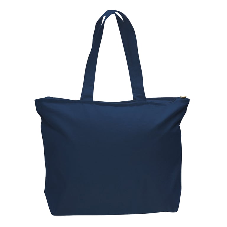 Cotton Canvas Zipper Tote Bag