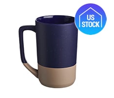 Two-Tone Ceramic Mug with Speckled Glaze, 17 oz.