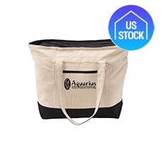 Zippered Cotton Canvas Tote Bag