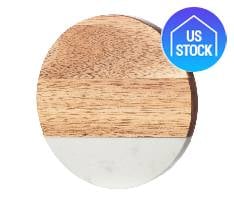 Wood and Marble Coaster with Opener