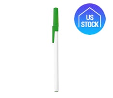 White Plastic Barrel Stick Pen