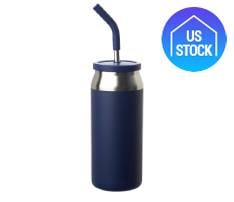 Stainless Steel Tumbler with Lid and Straw, 22 oz.
