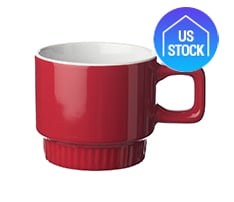 Square Handle Stackable Ceramic Mug, 10 oz.