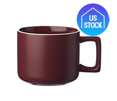 Stylish White Rim Ceramic Mug, 11 oz.