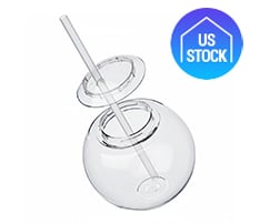 Cocktail Ball Tumbler with Straw, 15 oz.