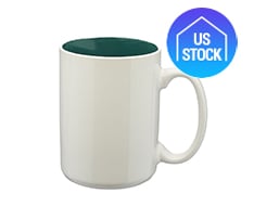 Two-Tone Glossy Ceramic Mug, 15 oz.