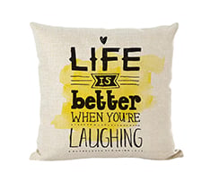 Linen Throw Pillow Cover with Digital Print