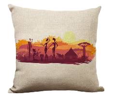 Cotton Linen Digital Print Throw Pillow Cover