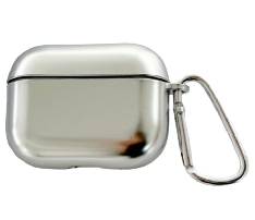 Silver TPU Earbud Case with Carabiner