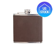 Stainless Steel Leatherette Wrapped Hip Flask, 6 oz.