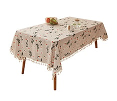Polyester-Cotton Table Cloth with Hemmed Edges