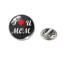 0.98-inch Round Butterfly Clutch Epoxy Lapel Pin