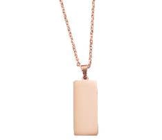 Rectangle Stainless Steel Pendant Necklace